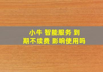 小牛 智能服务 到期不续费 影响使用吗